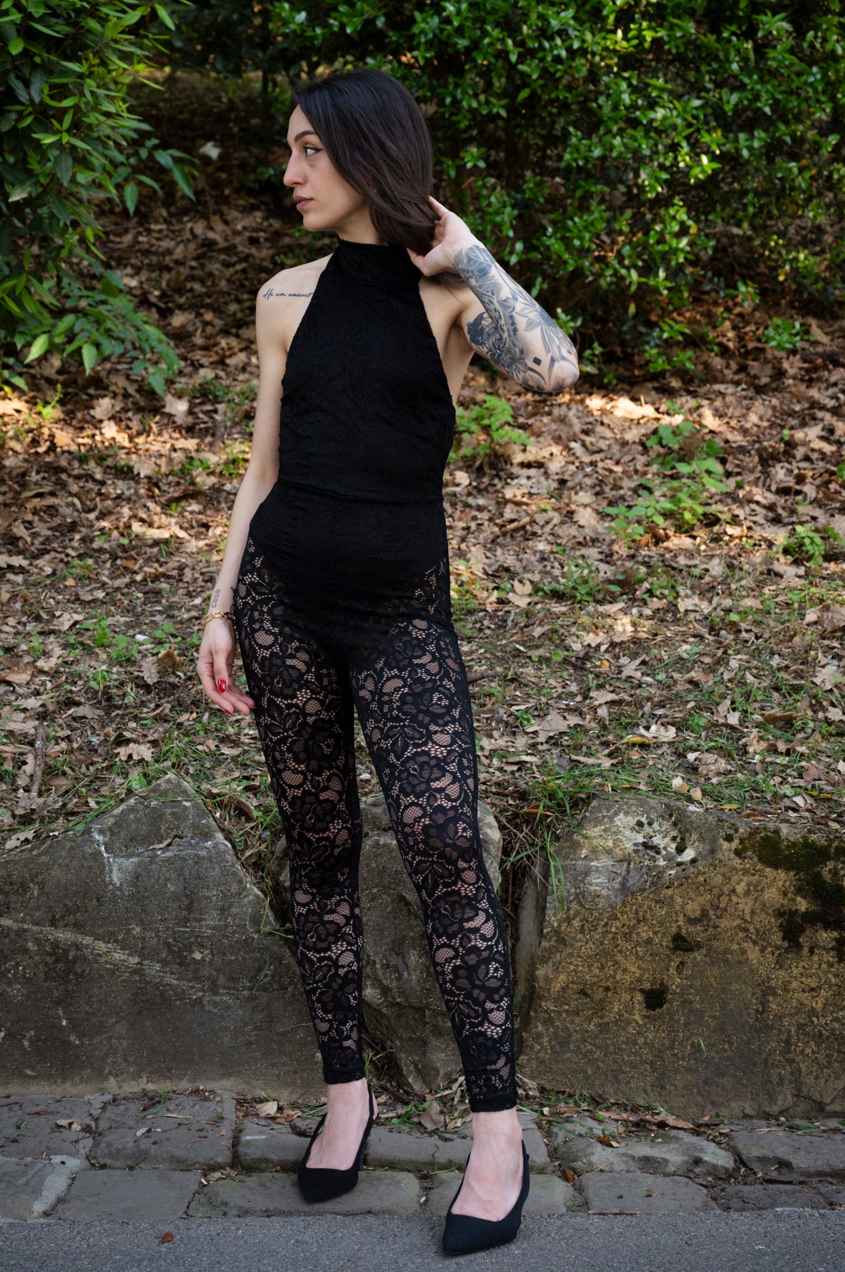 Tuta jumpsuit in pizzo