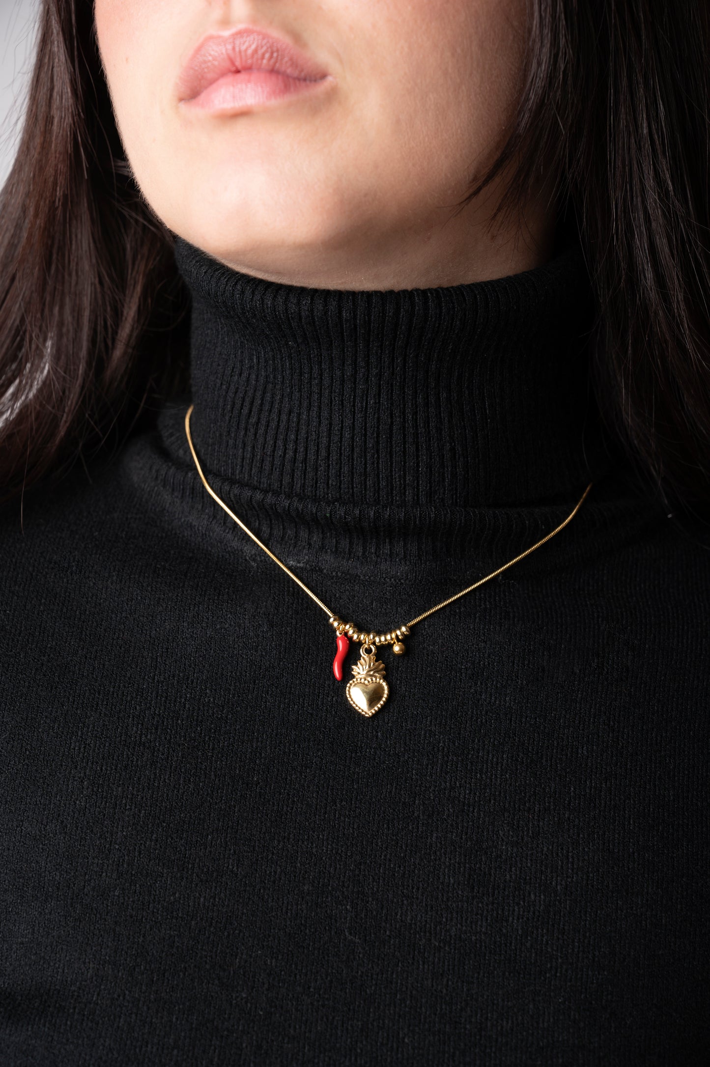 COLLANA 'Cuore sacro e peperoncino' Oro